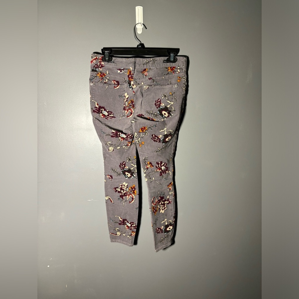 Pilcro and The Letterpress High Rise Floral Corduroy Pants Womens Size 28P - Picture 5 of 5